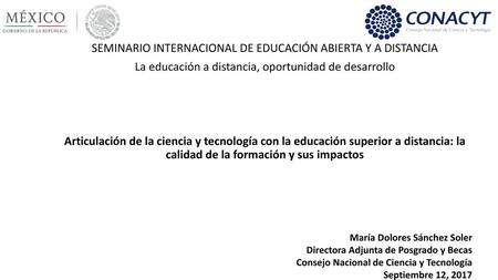 SEMINARIO INTERNACIONAL DE EDUCACIÓN ABIERTA Y A DISTANCIA