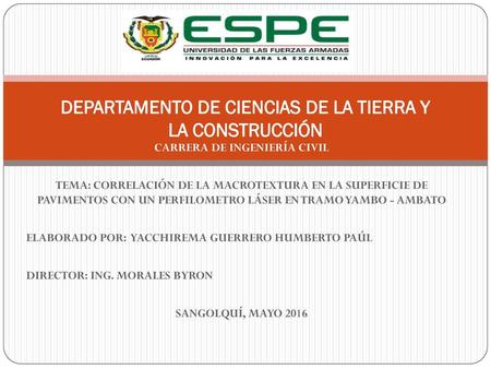 DEPARTAMENTO DE CIENCIAS DE LA TIERRA Y LA CONSTRUCCIÓN