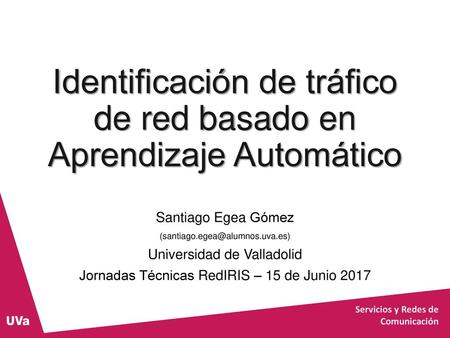 Identificación de tráfico de red basado en Aprendizaje Automático