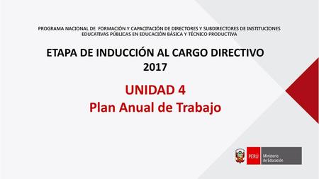 ETAPA DE INDUCCIÓN AL CARGO DIRECTIVO
