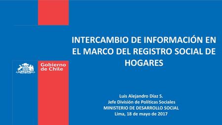 INTERCAMBIO DE INFORMACIÓN EN EL MARCO DEL REGISTRO SOCIAL DE HOGARES