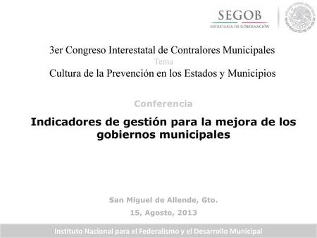 Indicadores de gestión para la mejora de los gobiernos municipales