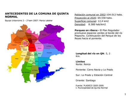 ANTECEDENTES DE LA COMUNA DE QUINTA NORMAL