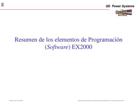 Resumen de los elementos de Programación (Software) EX2000