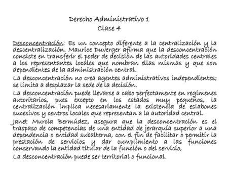 Derecho Administrativo 1 Clase 4