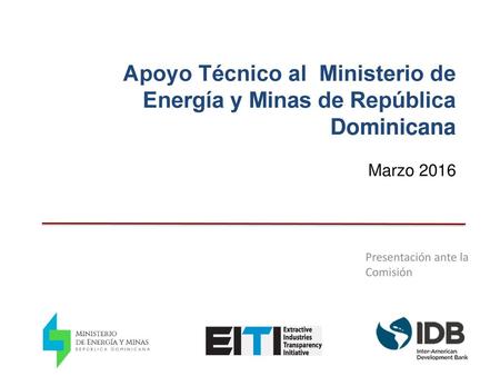 Apoyo Técnico al Ministerio de Energía y Minas de República Dominicana