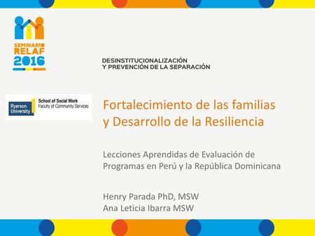 Fortalecimiento de las familias y Desarrollo de la Resiliencia