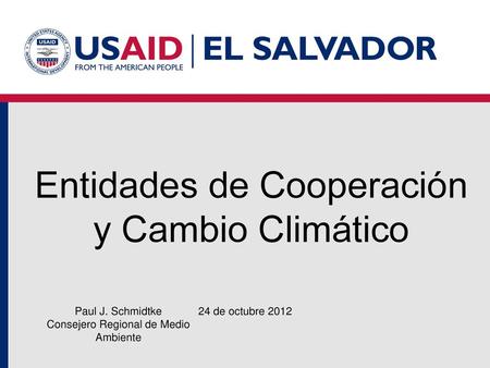 Entidades de Cooperación y Cambio Climático