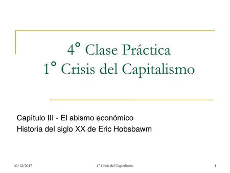 1° Crisis del Capitalismo