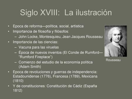 Siglo XVIII: La ilustración