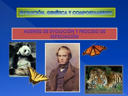 EVOLUCIÓN, GENÉTICA Y COMPORTAMIENTO