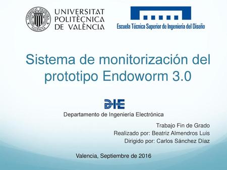 Sistema de monitorización del prototipo Endoworm 3.0