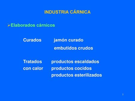 INDUSTRIA CÁRNICA Elaborados cárnicos