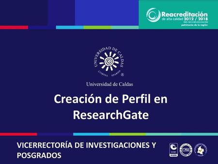 Creación de Perfil en ResearchGate