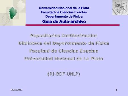 Repositorios Institucionales Biblioteca del Departamento de Física