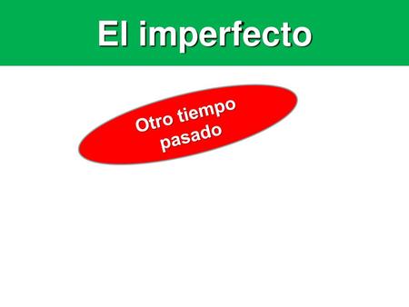 El imperfecto Otro tiempo pasado.