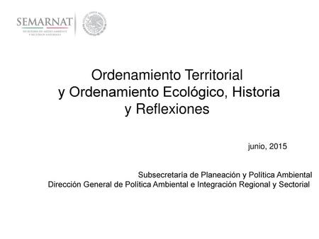 junio, 2015 Subsecretaría de Planeación y Política Ambiental
