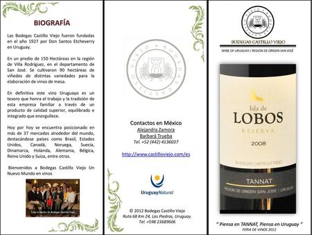 BIOGRAFÍA Contactos en México Alejandra Zamora Barbará Trueba