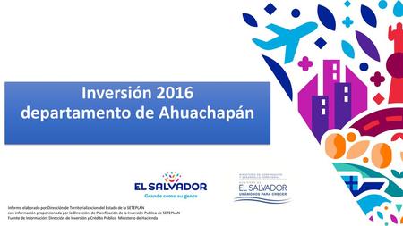 Inversión 2016 departamento de Ahuachapán