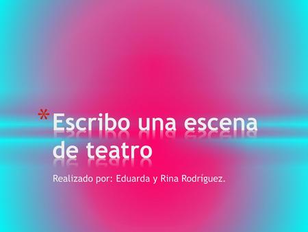 Escribo una escena de teatro