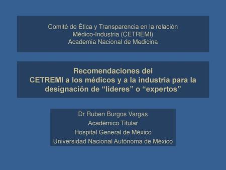 Comité de Ética y Transparencia en la relación
