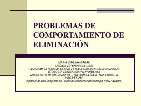 PROBLEMAS DE COMPORTAMIENTO DE ELIMINACIÓN