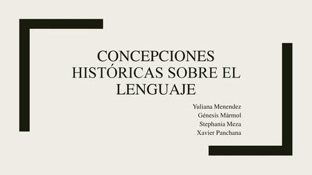 Concepciones históricas sobre el lenguaje