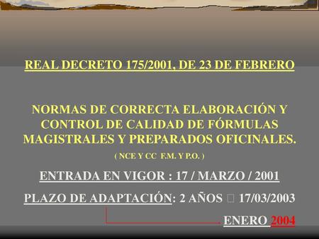REAL DECRETO 175/2001, DE 23 DE FEBRERO