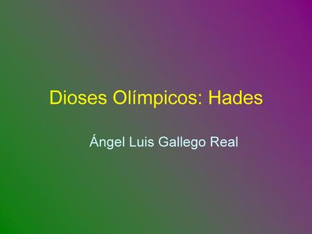 Dioses Olímpicos: Hades