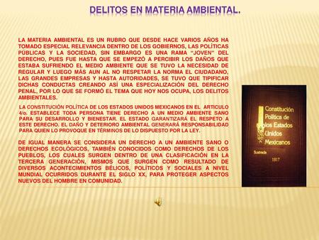 DELITOS EN MATERIA AMBIENTAL.