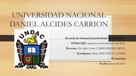 UNIVERSIDAD NACIONAL DANIEL ALCIDES CARRION
