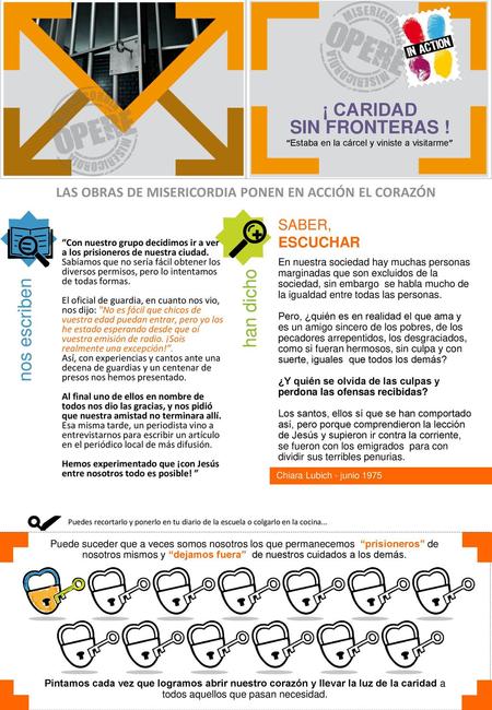 LAS OBRAS DE MISERICORDIA PONEN EN ACCIÓN EL CORAZÓN