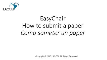EasyChair How to submit a paper Como someter un paper