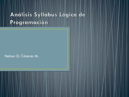Análisis Syllabus Lógica de Programación