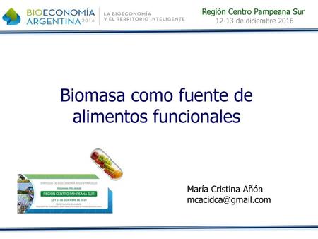 Biomasa como fuente de alimentos funcionales