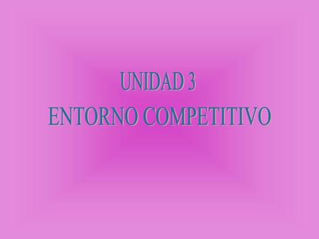 UNIDAD 3 ENTORNO COMPETITIVO.