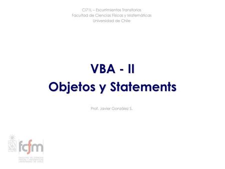 VBA - II Objetos y Statements