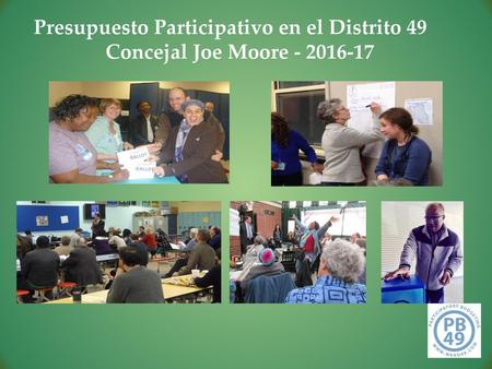 Presupuesto Participativo en el Distrito 49