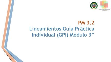 PM 3.2 Lineamientos Guía Práctica Individual (GPI) Módulo 3”