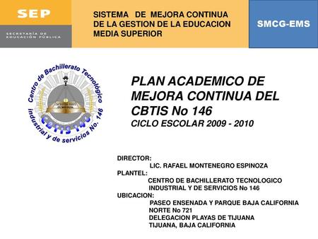 PLAN ACADEMICO DE MEJORA CONTINUA DEL CBTIS No 146