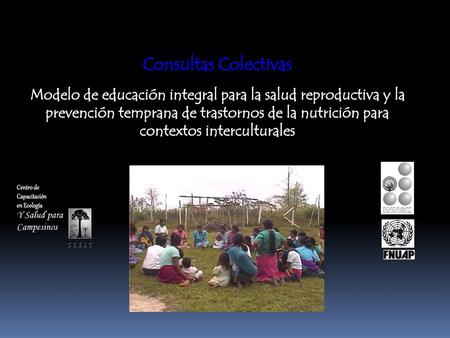Consultas Colectivas Modelo de educación integral para la salud reproductiva y la prevención temprana de trastornos de la nutrición para contextos interculturales.