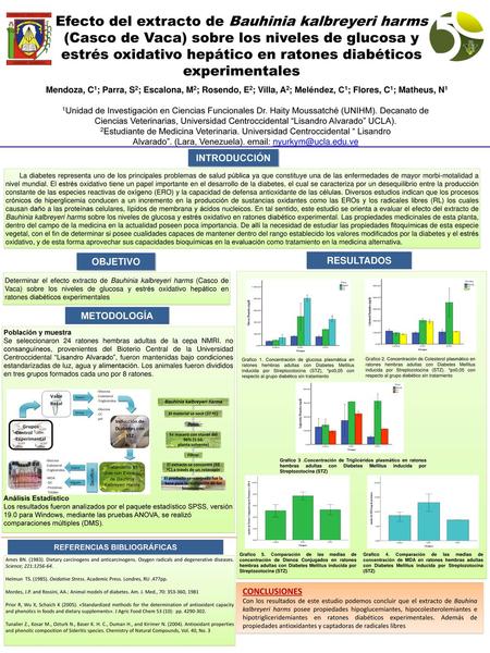 Efecto del extracto de Bauhinia kalbreyeri harms (Casco de Vaca) sobre los niveles de glucosa y estrés oxidativo hepático en ratones diabéticos experimentales.