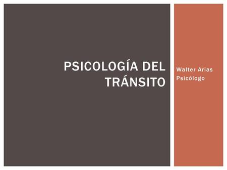 psicología del tránsito