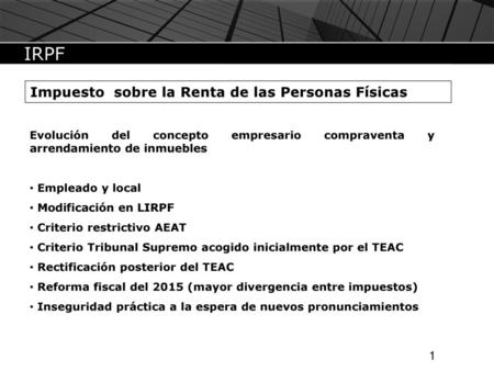 IRPF Impuesto sobre la Renta de las Personas Físicas 1