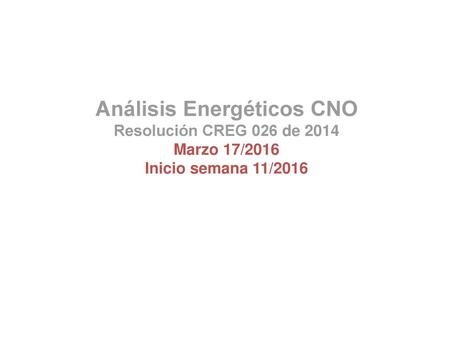 Análisis Energéticos CNO