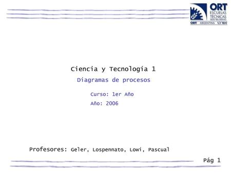 Ciencia y Tecnología 1 Diagramas de procesos
