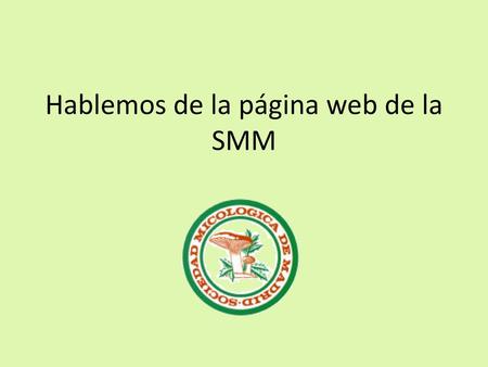 Hablemos de la página web de la SMM