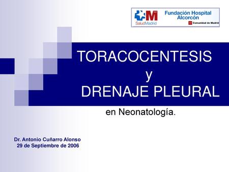 TORACOCENTESIS y DRENAJE PLEURAL