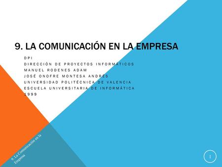 9. La Comunicación en la Empresa