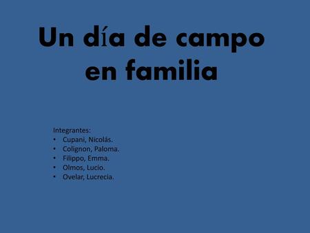 Un día de campo en familia